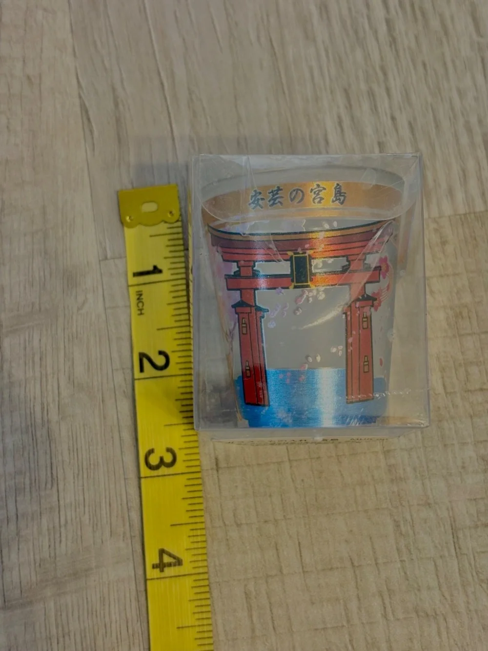 Souvenir Shot Glass from Japan Aki Miyajima Hiroshima Shrine Brand New Sealed